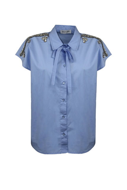 CAMICIA GIOIELLO MANICA CORTA E FIOCCO