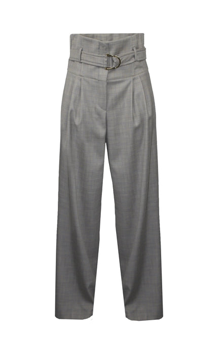 WIDE LEG CHECKED PRINT CORSET PANTS