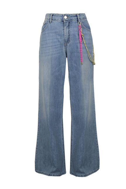 DENIM GAMBA LARGA CON CHARME