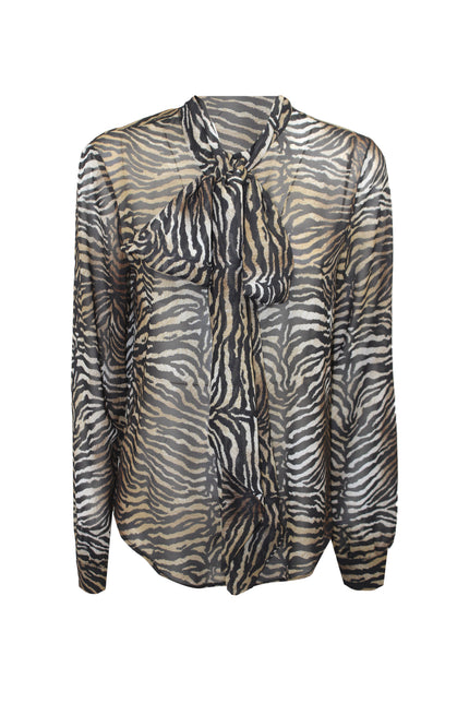 CAMICIA FIOCCO SEMITRASPARENTE