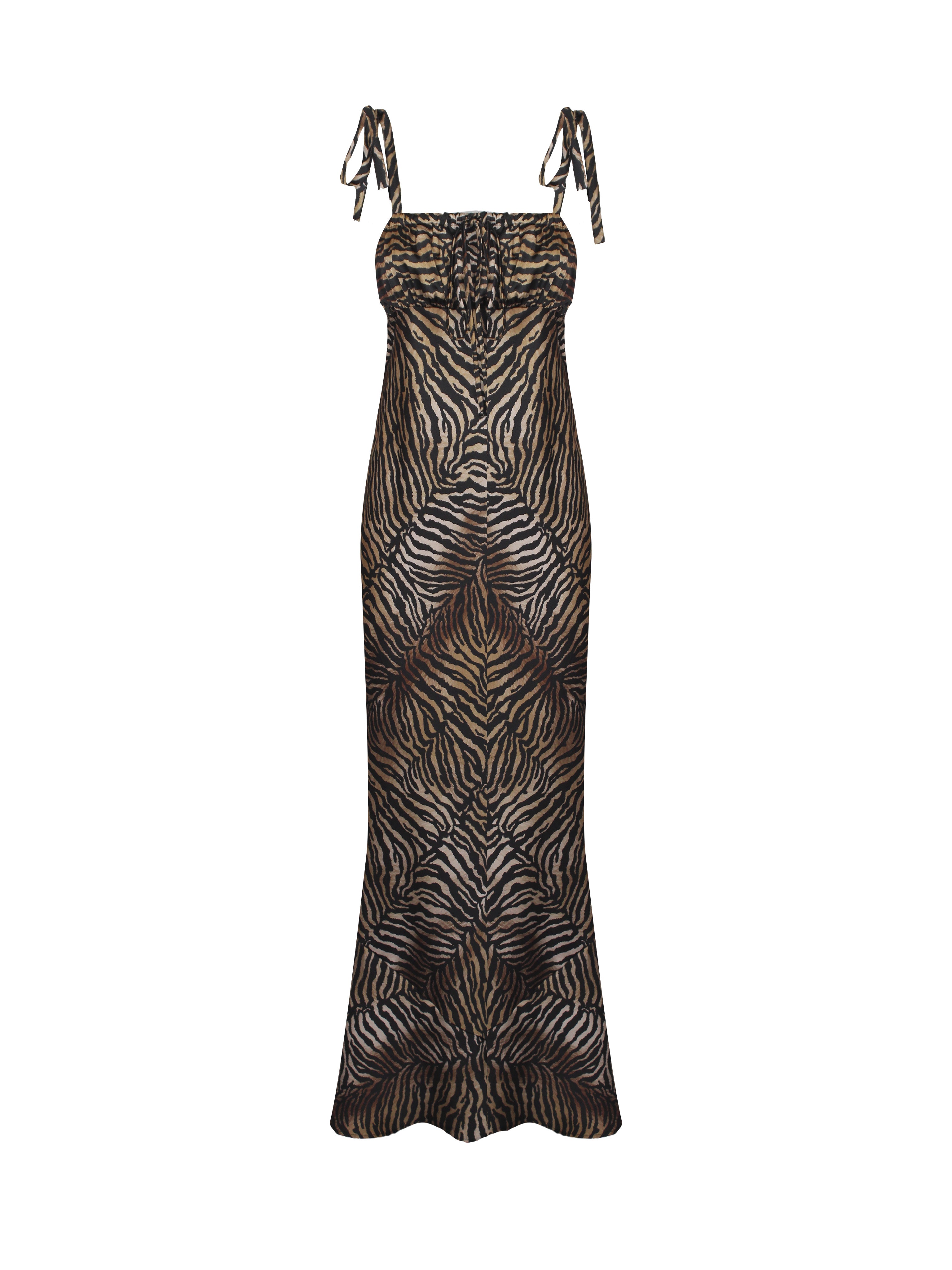 ABITO LUNGO FIOCCHI SULLE SPALLE