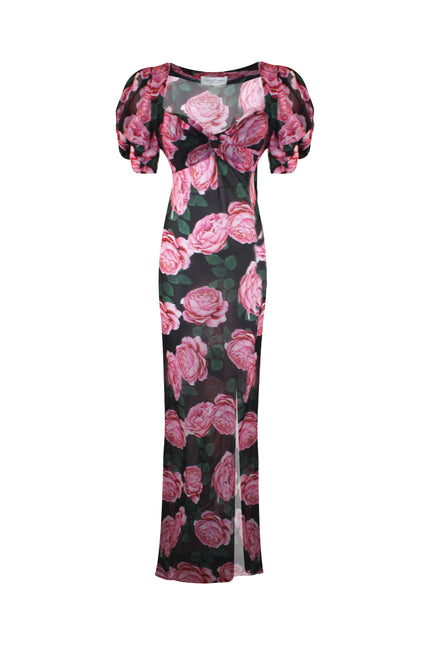 LONG DRESS WITH SWEETHEART NECKLINE AND SPLIT 