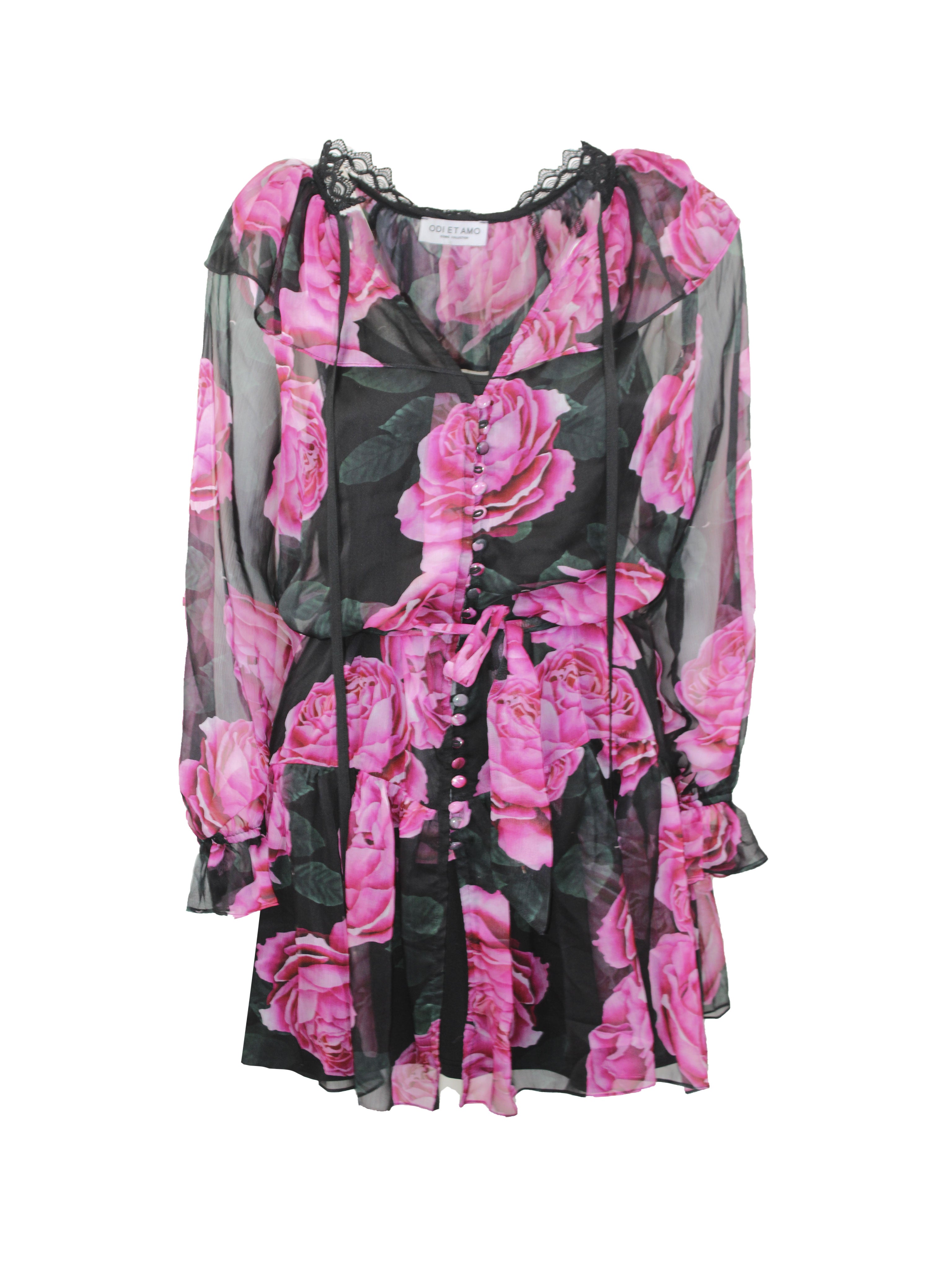 ABITO ROUCHES CORTO E INTARSI IN PIZZO