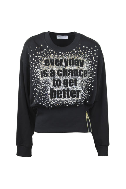 FELPA ZIP E STRASS