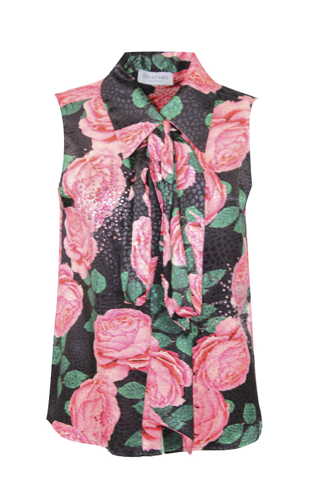 SLEEVELESS SHIRT WITH BOW 