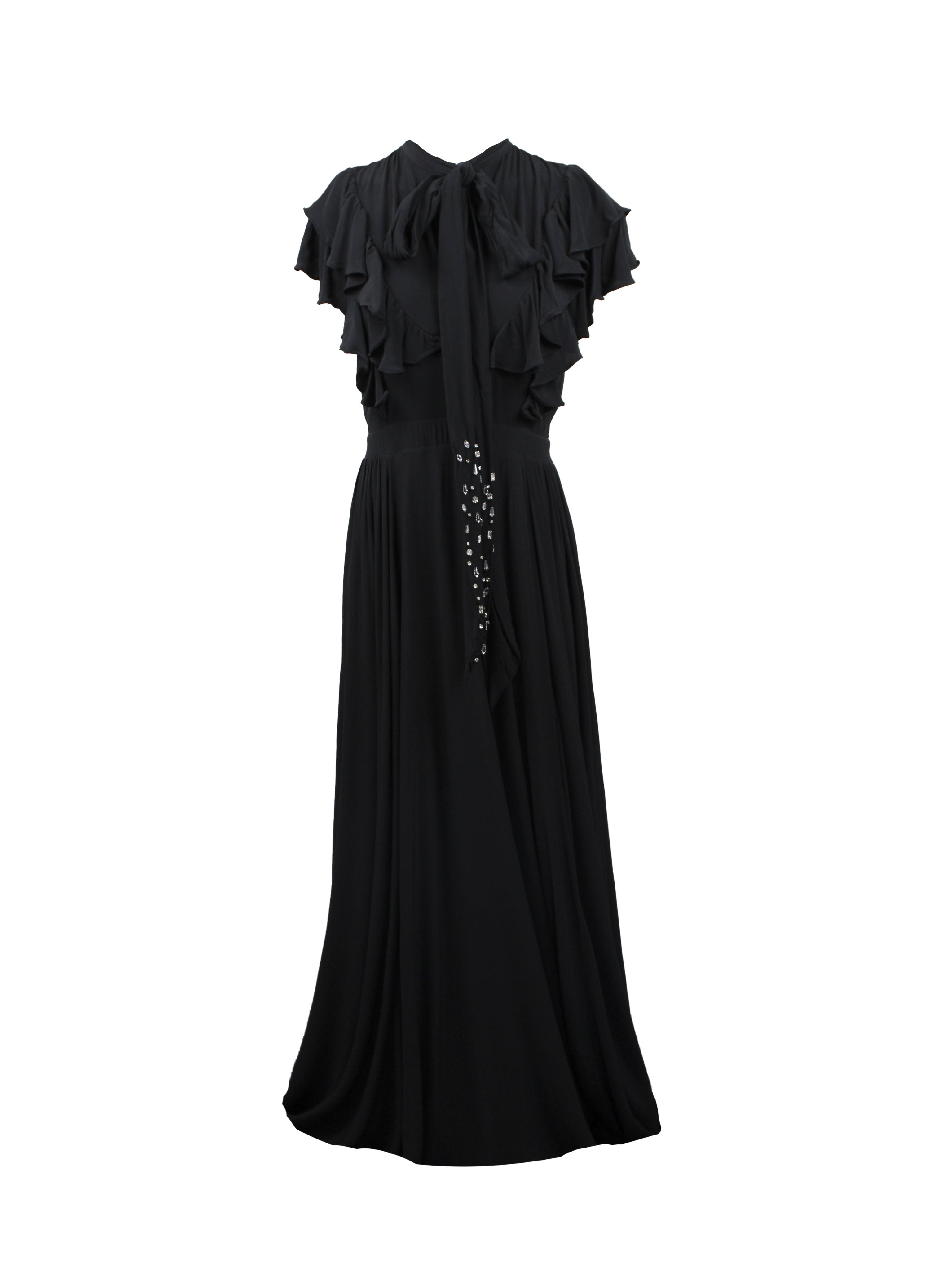 ABITO LUNGO CON FIOCCO E ROUCHES