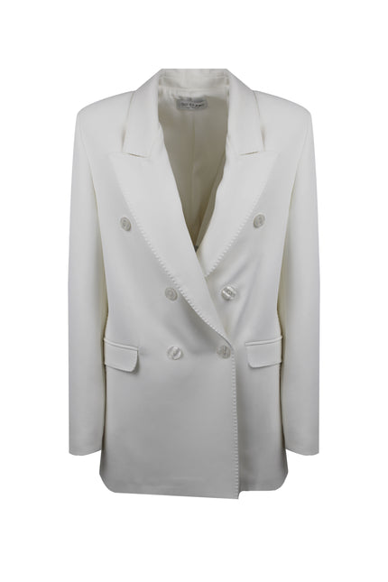 LAURENT TAILORED DOUBLE-BREASTED BLAZER WITH CUSTOM BUTTONS 