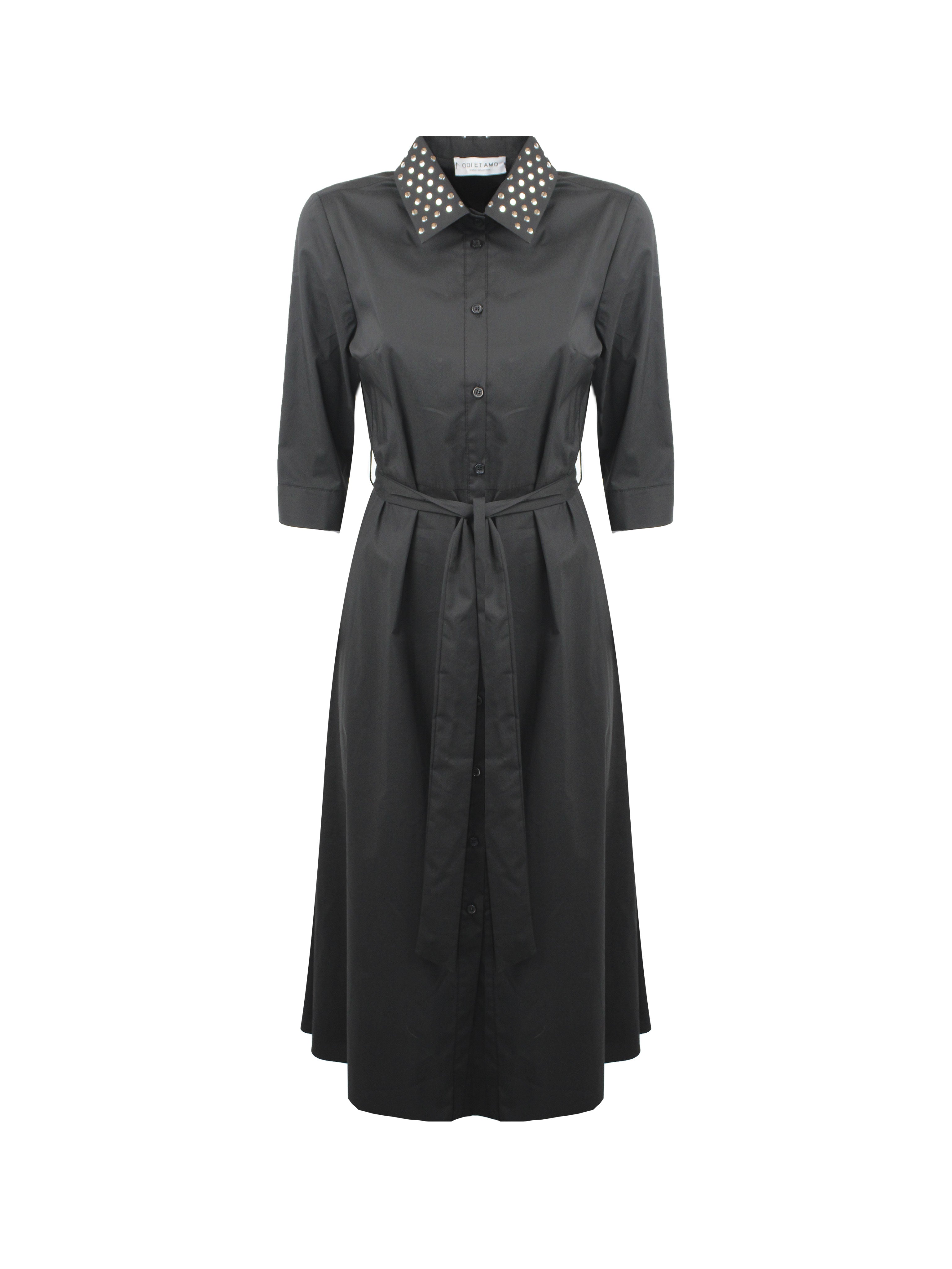 ABITO CHEMISIERE CON BORCHIE SUL COLLO