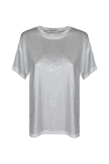 bianco t-shirt n.y. full strass