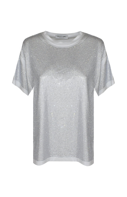 bianco t-shirt n.y. full strass