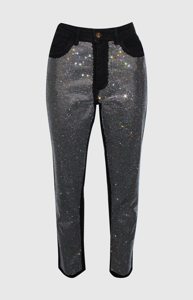 DENIM SKINNY FULL STRASS CON TASCHE