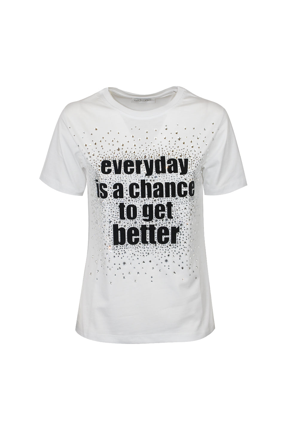 T-SHIRT NEW YORK APPLICAZIONE STRASS E SCRITTA