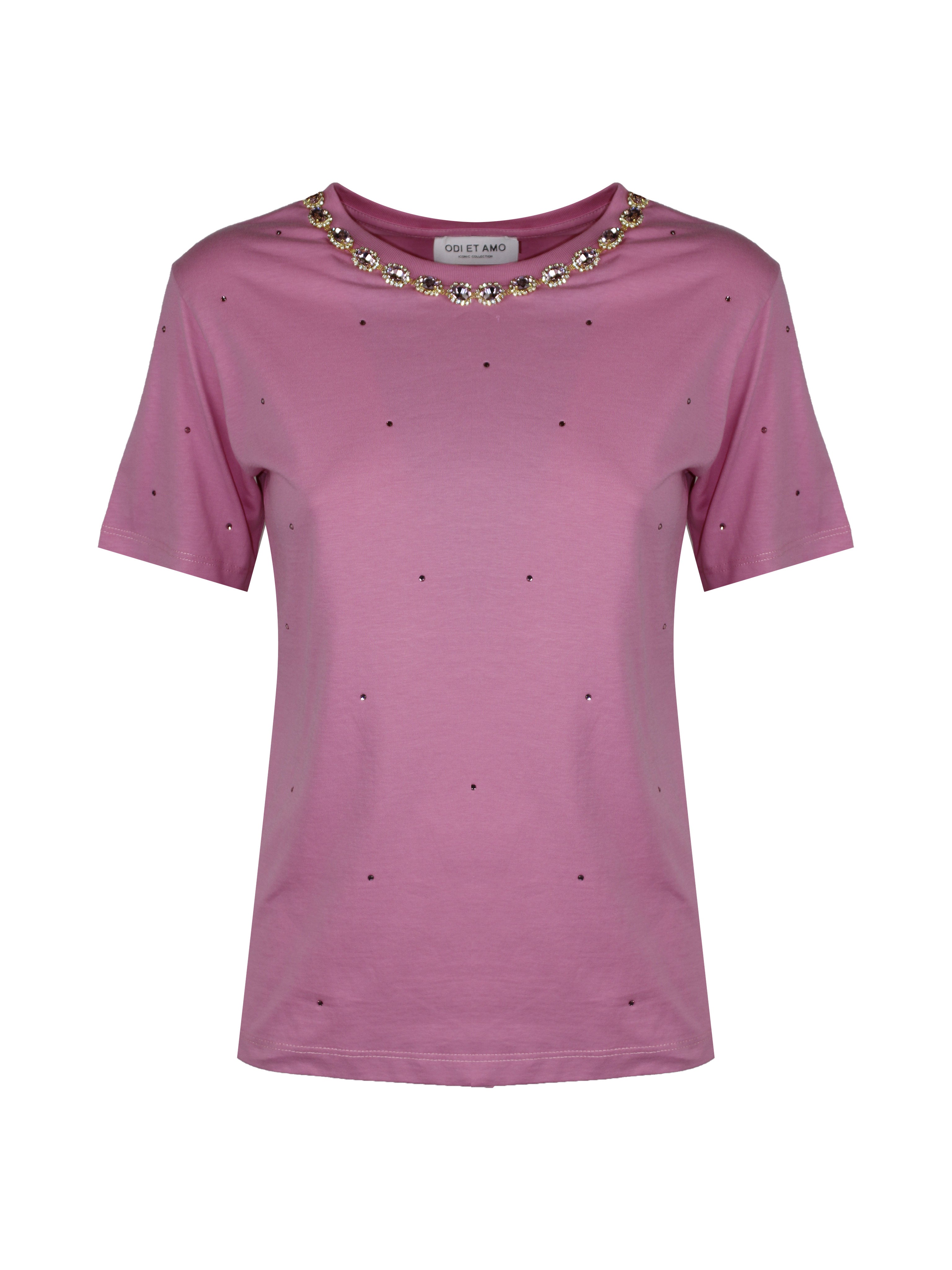 T-SHIRT NEW YORK APPLICAZIONE STRASS E COLLO