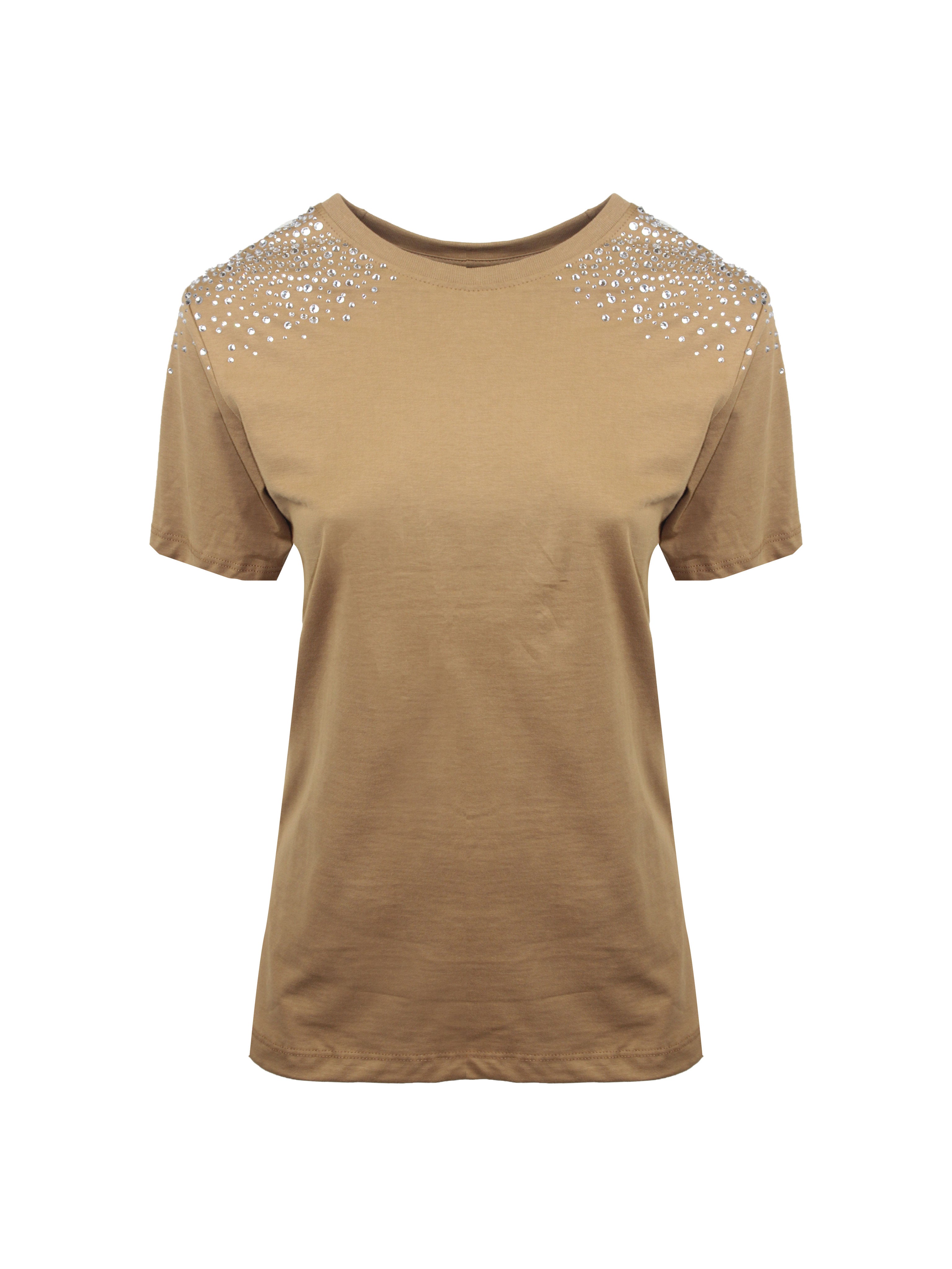 T-SHIRT NEW YORK APPLICAZIONE STRASS SU SPALLE