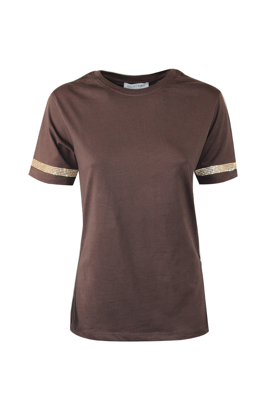 T-SHIRT NEW YORK STRASS SULLE MANICHE