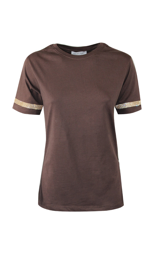 T-SHIRT N.Y. STRASS MANICHE