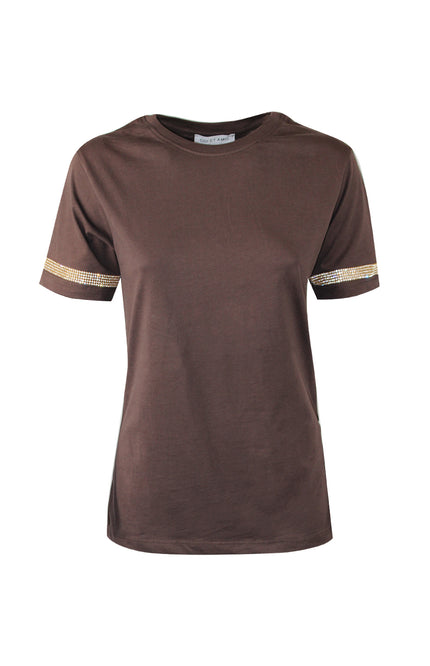 T-SHIRT N.Y. STRASS MANICHE