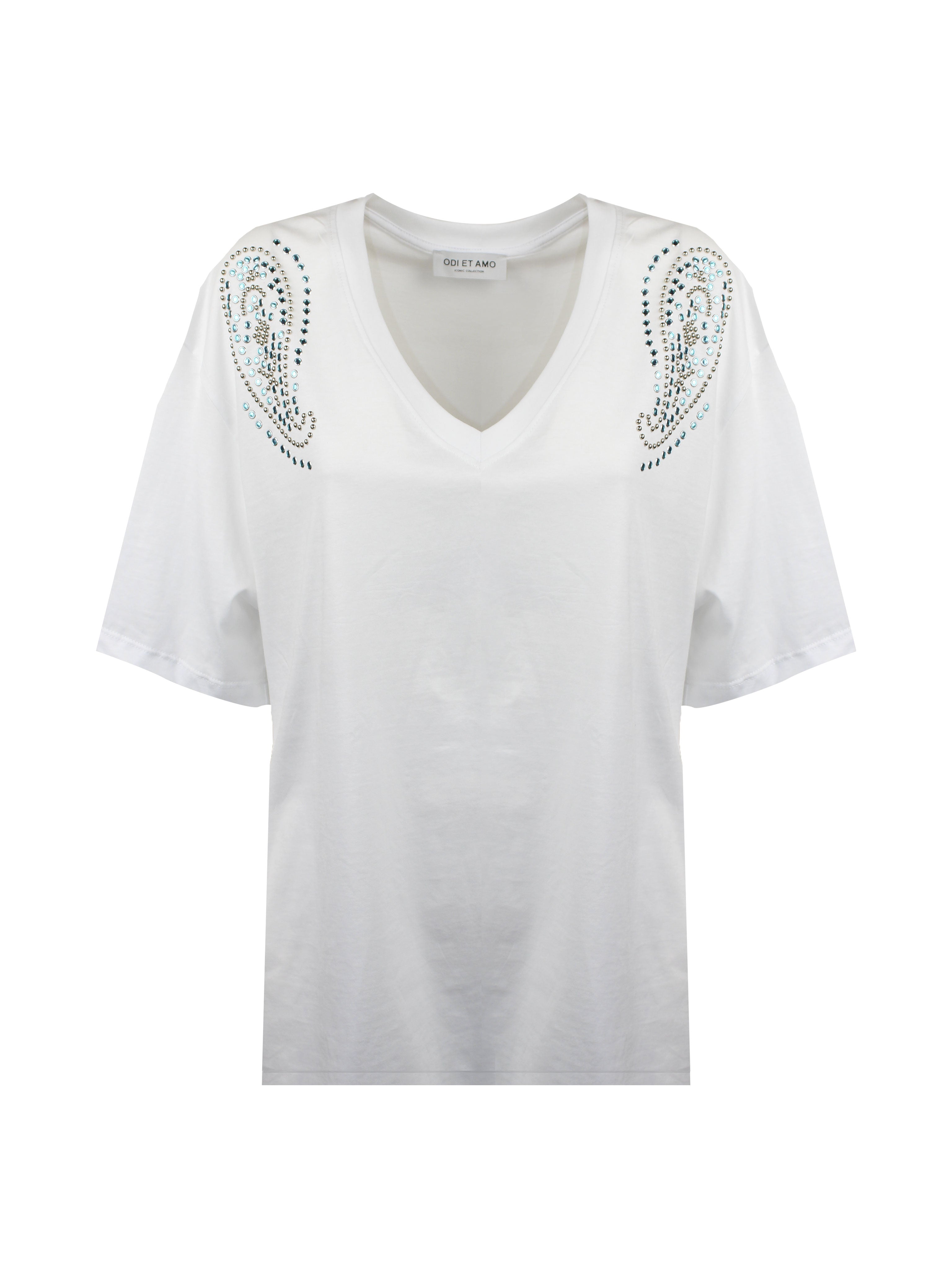 T-SHIRT DUBAI OVERSIZE SCOLLO A V APPLICAZIONE DOODLES