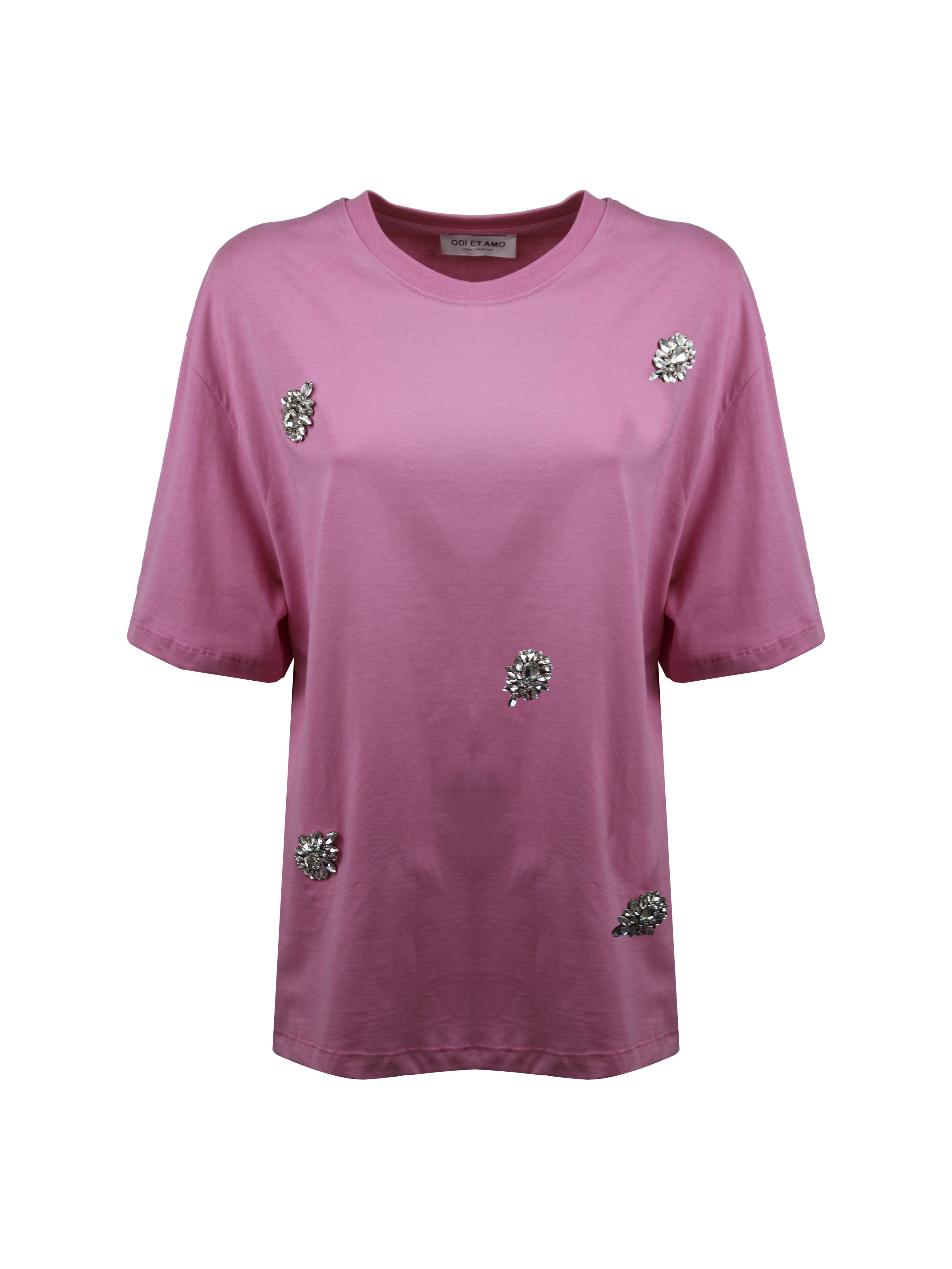 T-SHIRT PARIS OVERSIZE IN COTONE CON FOGLIE GIOIELLO