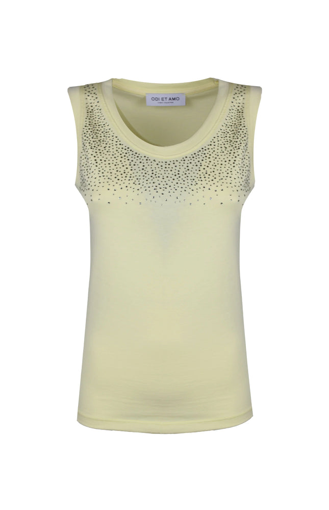 CANOTTA IBIZA IN COTONE CON PIOGGIA STRASS