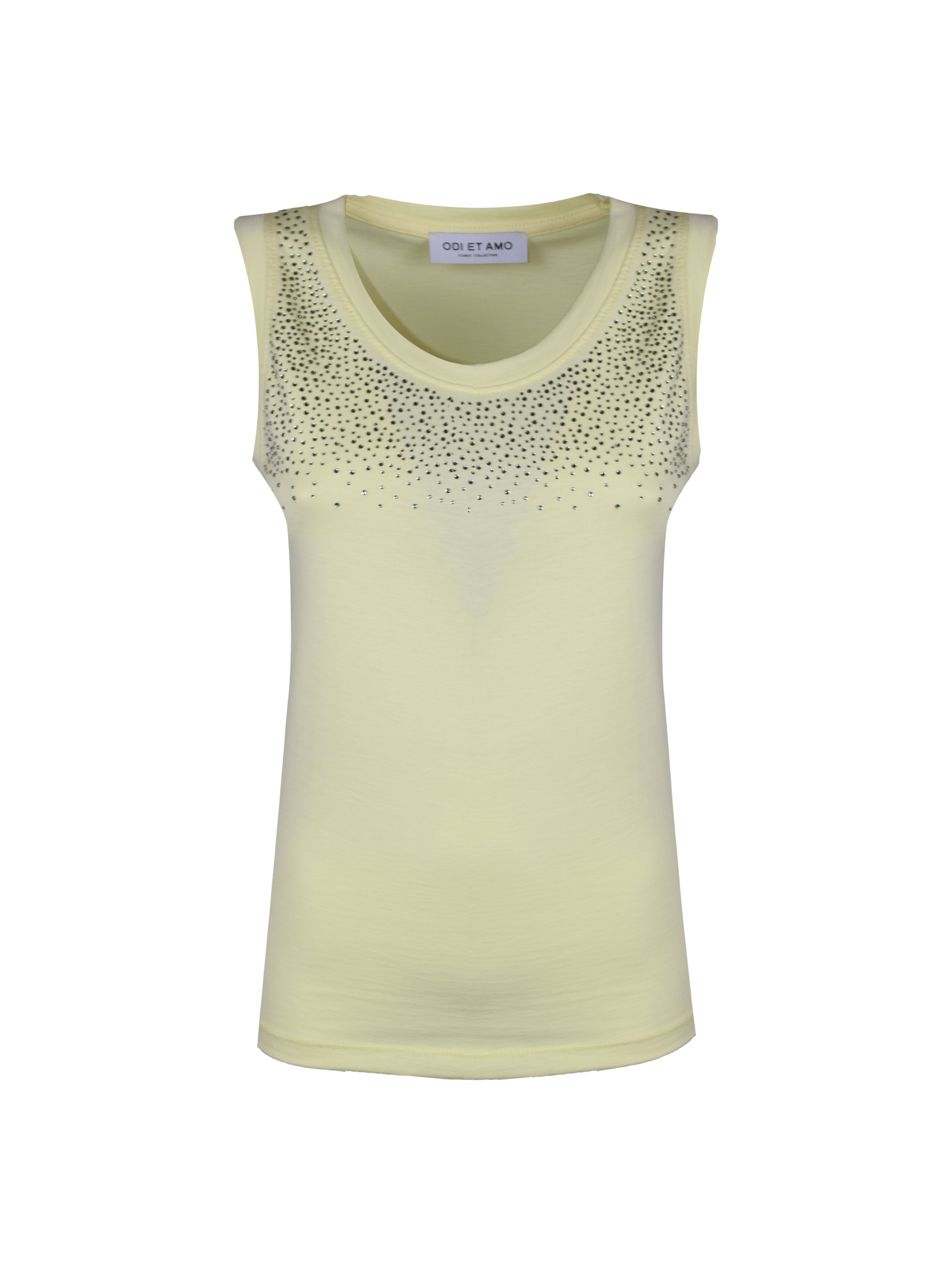 CANOTTA IBIZA IN COTONE CON PIOGGIA STRASS