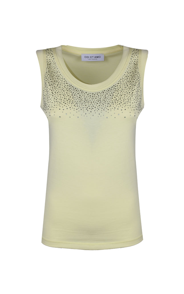 IBIZA COTTON TANK TOP WITH RHINESTONE RAIN 