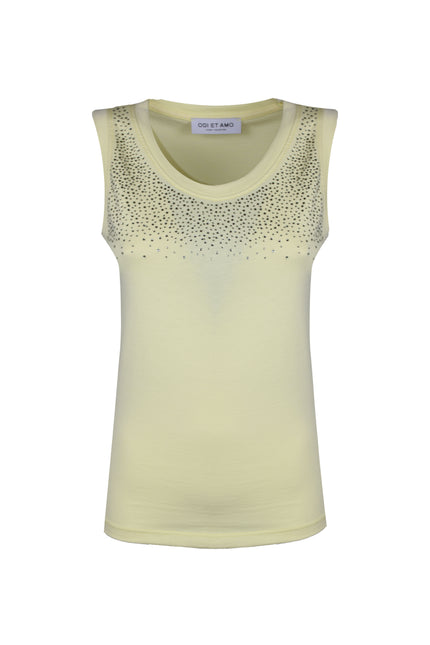 IBIZA COTTON TANK TOP WITH RHINESTONE RAIN 