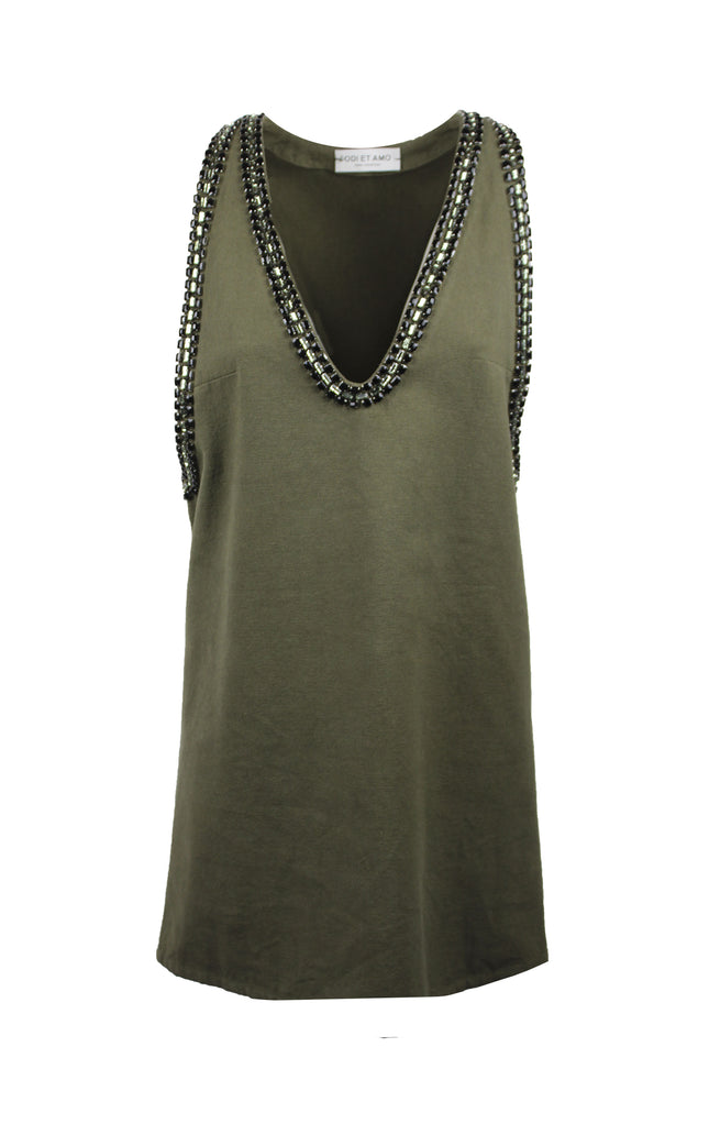 LIGHT DENIM OVERALLS WITH CRYSTALS ON THE PROFILE