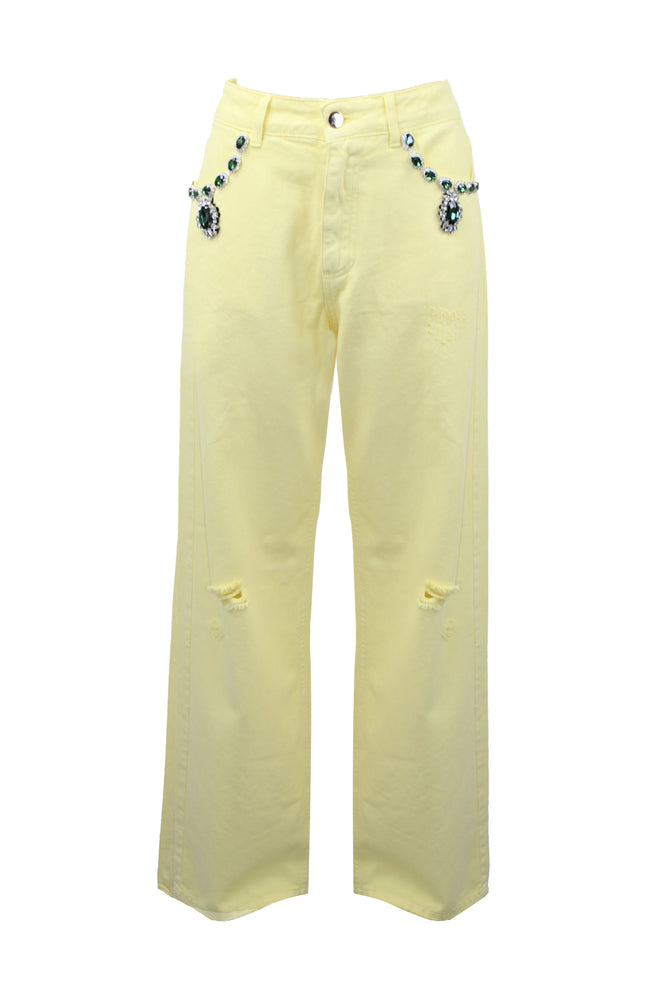 CLARISSA DENIM WITH JEWEL DECORATION ON THE POCKETS 