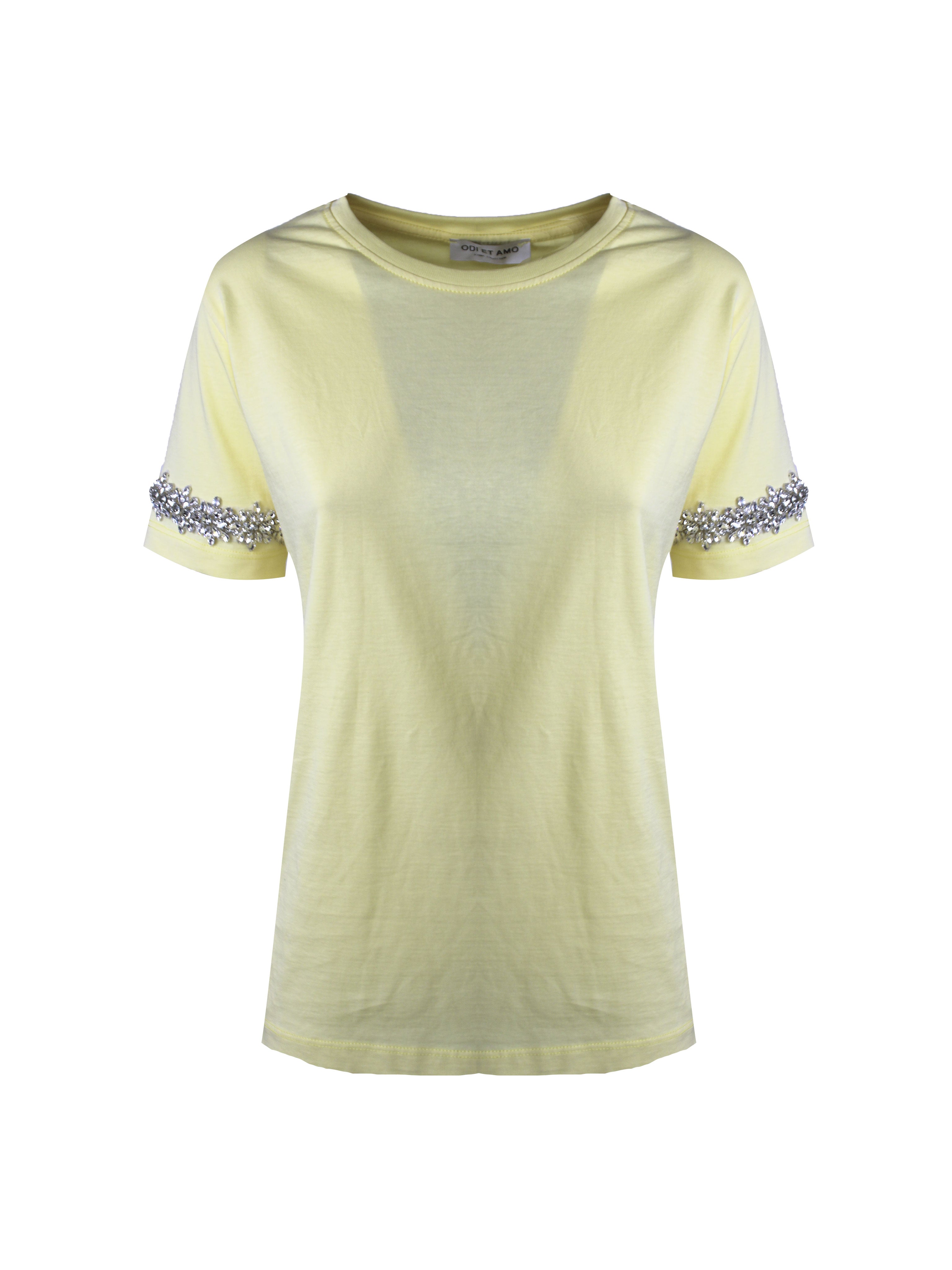 T-SHIRT PREZIOSA APPLICAZIONE SU MANICHE