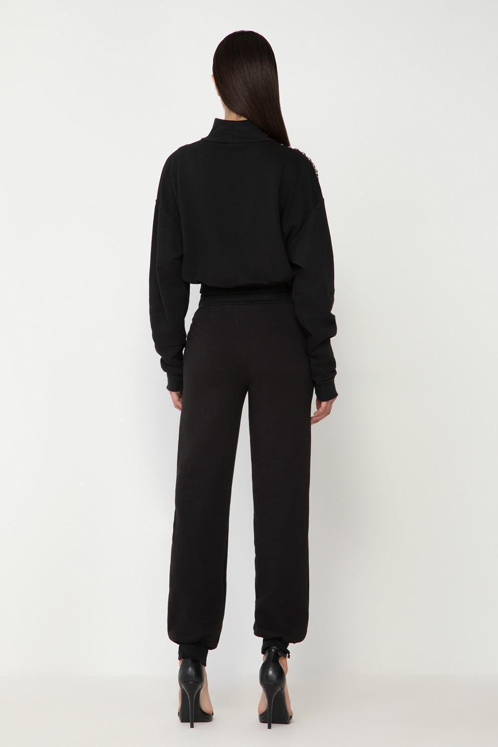 PANTALONE FELPA APPL.BORCHIE