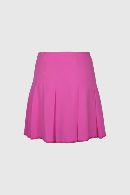 PLEATED SKIRT WITH JEWEL LABEL AND BLACK BUTTONS