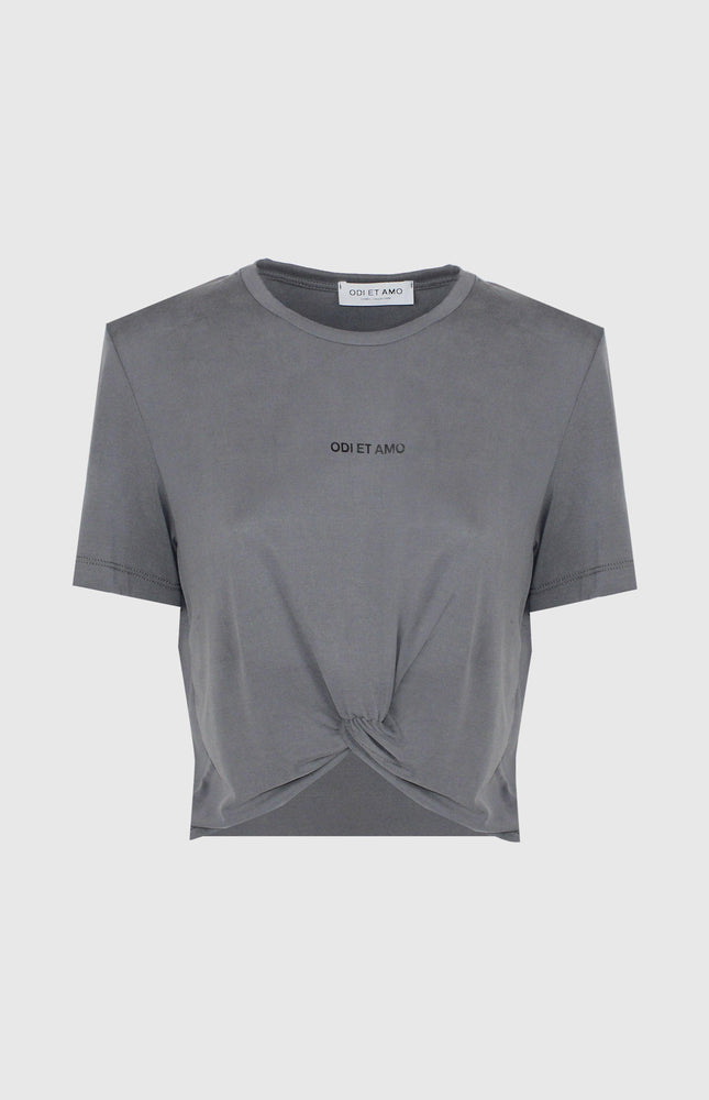 T‐SHIRT CORTA SMANICATA COTONE E MODAL CON NODO