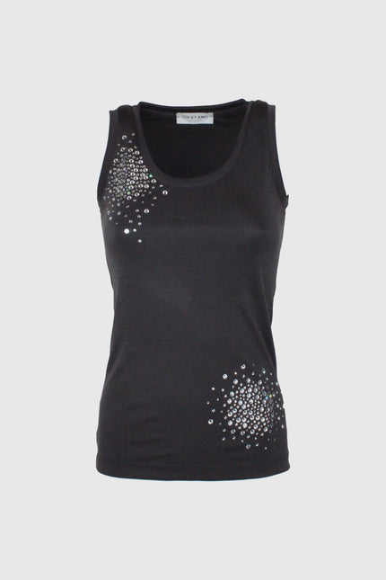 CANOTTA IN COTONE MODAL A COSTE CRISTALLI BIG BANG