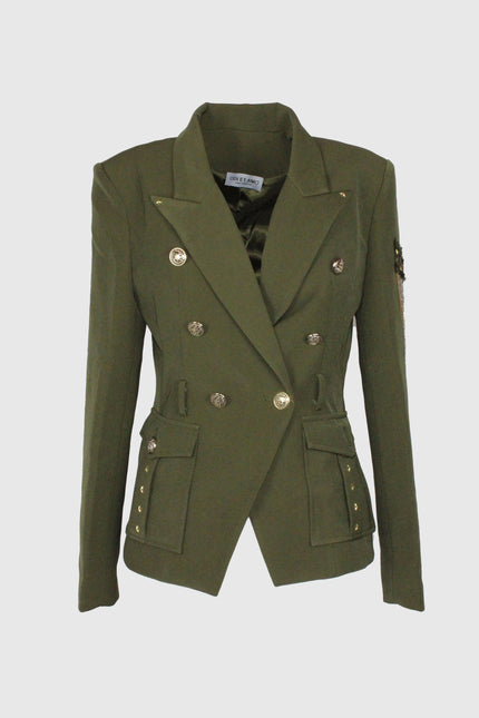 BLAZER ICONIC SLIM FIT DOPPIOPETTO CON BOTTONI ORO E CATENA