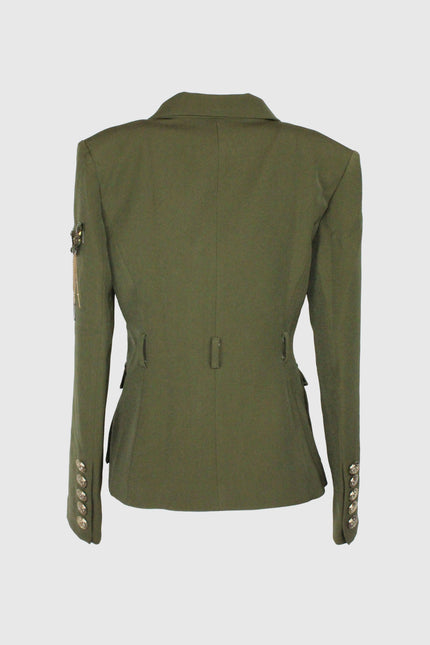 BLAZER ICONIC SLIM FIT DOPPIOPETTO CON BOTTONI ORO E CATENA