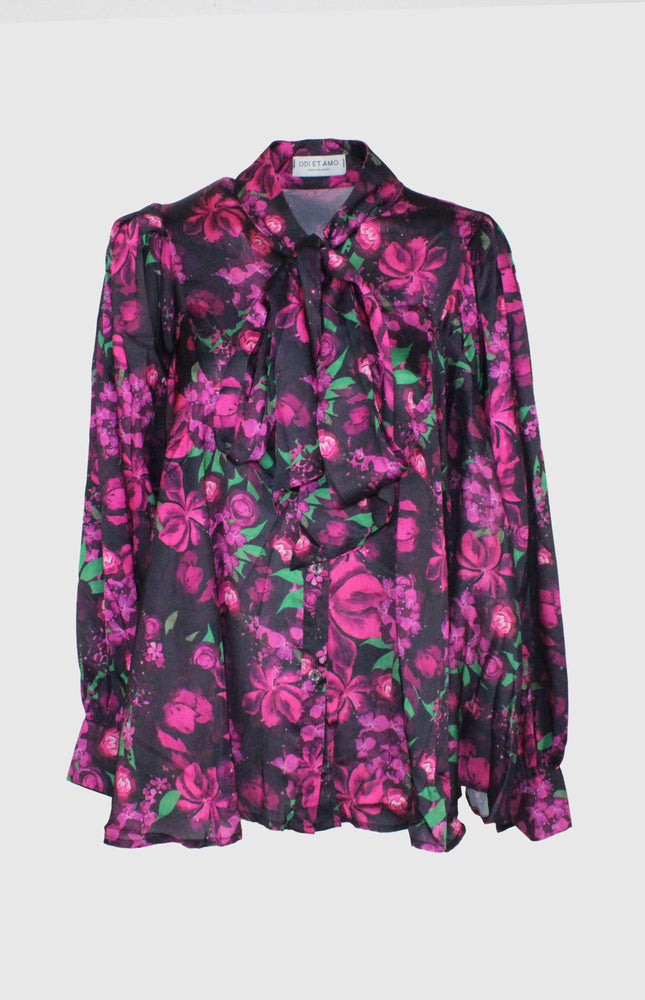 COORDINATO BLUSA AMPIA E PANTALONE PLISSETTATO A PALAZZO STAMPA FLOREALE