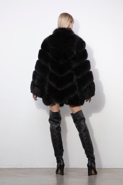 PELLICCIA FIT OVERSIZE CON TASCHE VOLPE PREMIUM