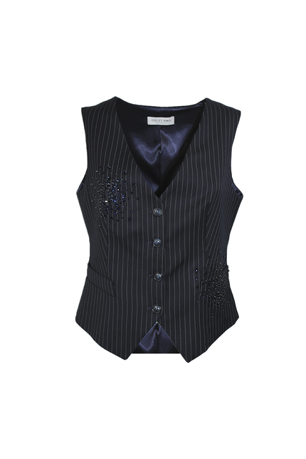 GILET SARTORIALE CON APPLICAZIONI STRASS