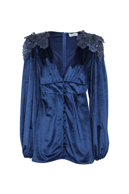 MINIABITO TUBINO IN VELLUTO CON APPLICAZIONI PREZIOSE