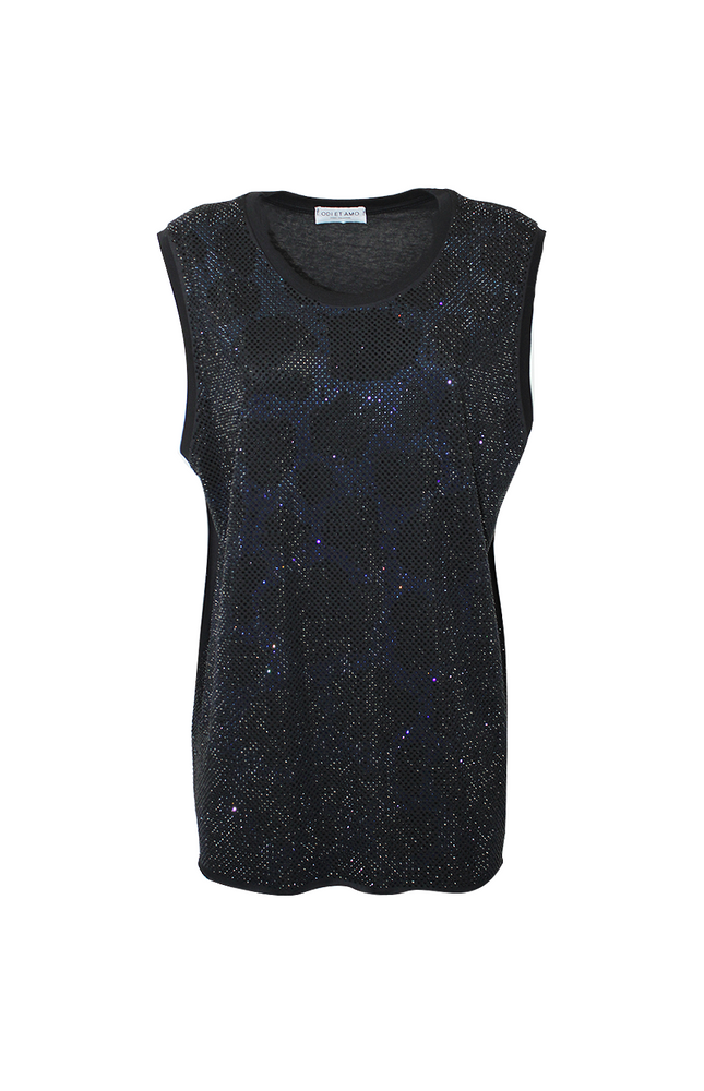 T‐SHIRT SMANICATA FULL STRASS