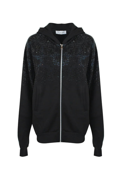 CAPE/JACKET WITH ZIP HOOD AND RHINESTONE