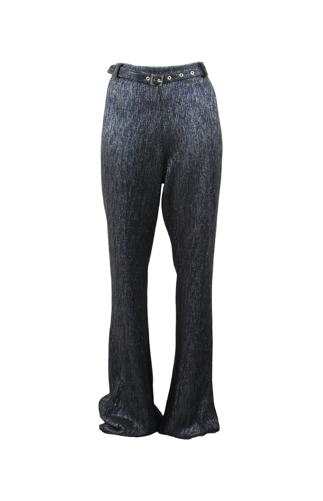 PANTALONE A ZMAPA LAME' E CINTURA IN VITA