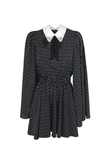 DRESS WITH FULL SKIRT, WIDE SLEEVES AND REMOVABLE COLLAR