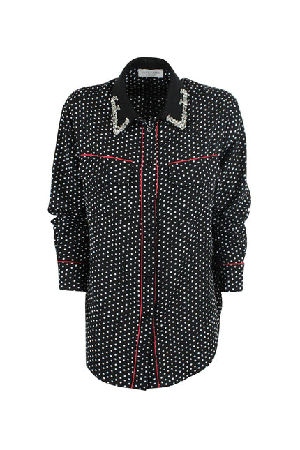 NORMAL FIT VISCOSE SHIRT WITH PIPING