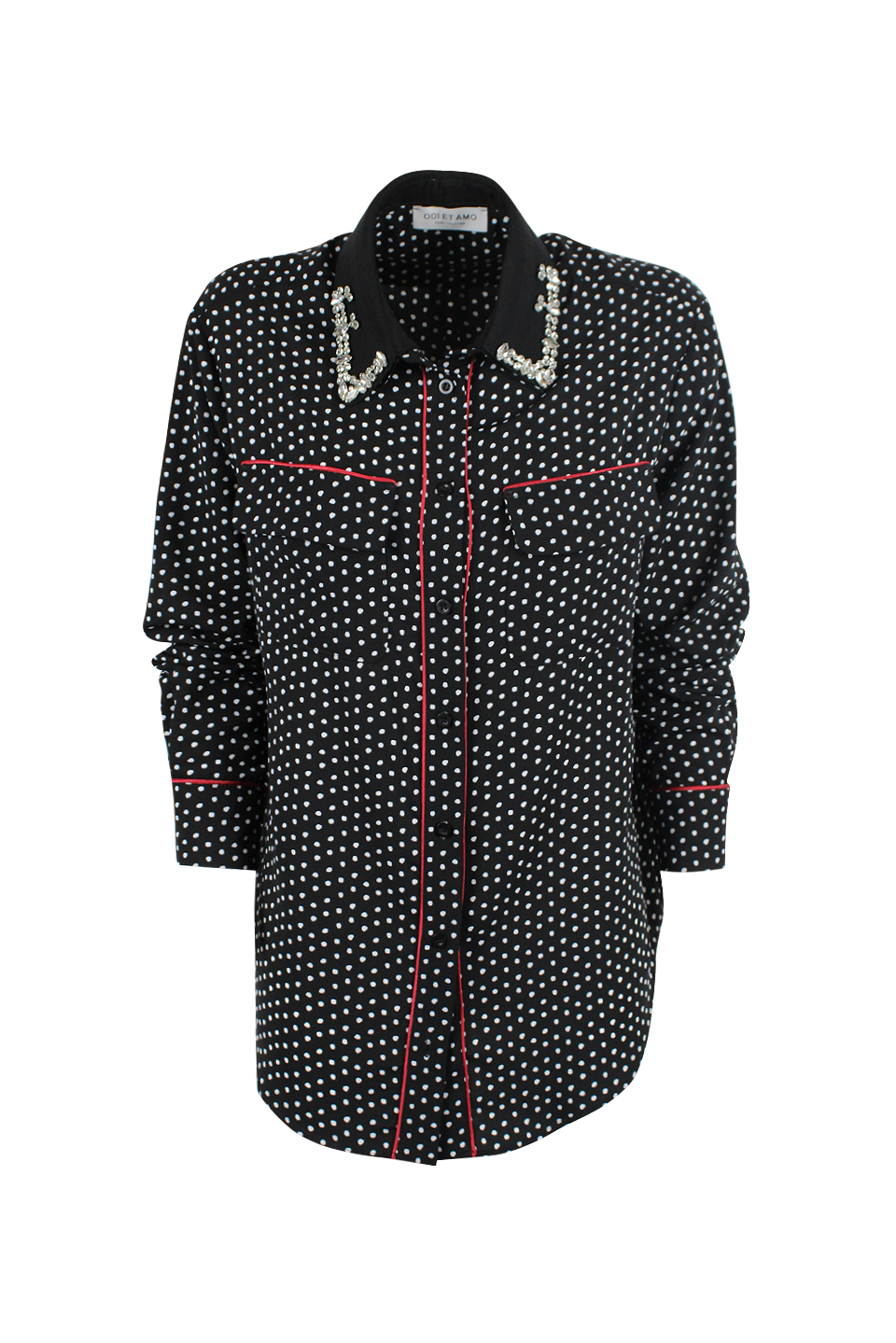 CAMICIA IN VISCOSA NORMAL FIT CON PIPING