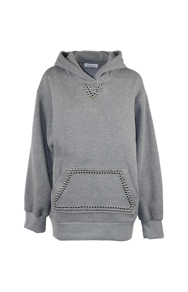 STUDDED SWEATSHIRT DRESS