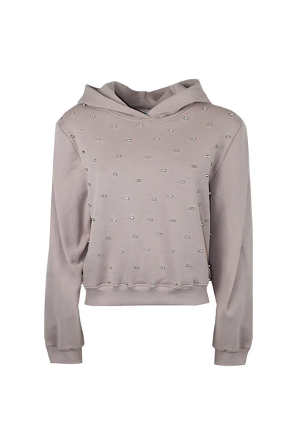 SLIM FIT HOODIE WITH STUDS AND CRYSTALS