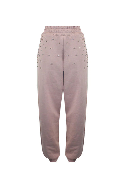 SWEATPANTS WITH RHINESTONE AND PEARL
