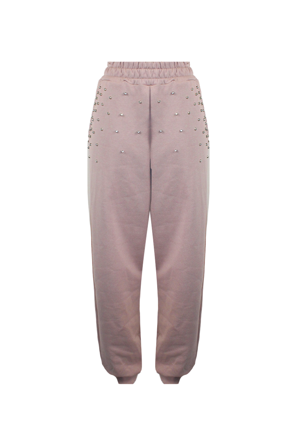 PANTALONE FELPA STRASS CON PERLA